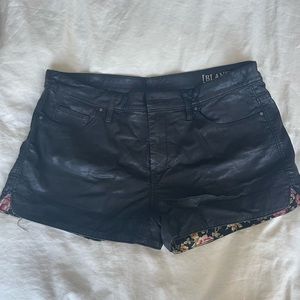 Black faux leather shorts from Blank NYC